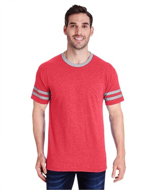 Tultex 246 Unisex Fine Jersey Ringer T-Shirt - White/ Red - 3XL