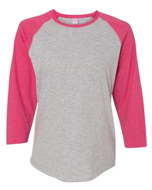 Women's Fine Jersey 3/4 Sleeve Baseball T-Shirt