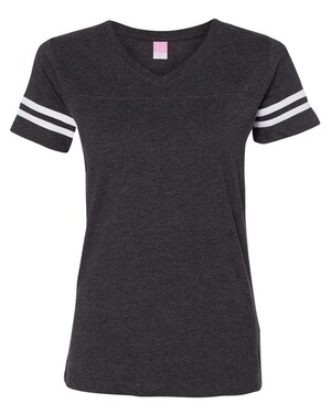 ■ERL■ Football 83 Embroidered V-Neck Short Sleeve T-Shirt □ERL□ Football 83 Embroidered V-Neck Short Sleeve T-Shirt