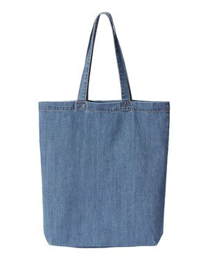 Cotton Denim Gusseted Tote Bag