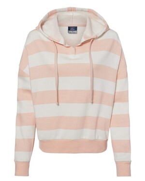 Women's Striped Fleece Boxy Hoodie