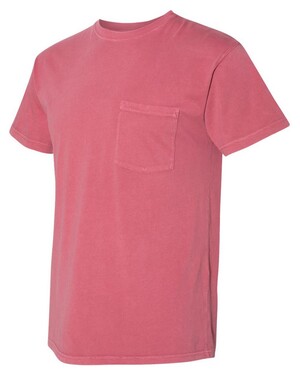 【Anyone more】Rosso Pocket Collar T-shirt Comfort Colors Men's Crimson 6.1 oz. Pocket T-Shirt
