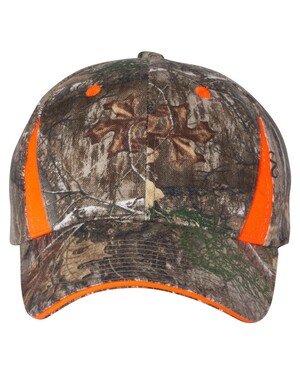 Camo Hat With Blaze Orange Trim