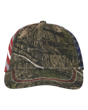 American Flag Mesh Back Camo Trucker Hat