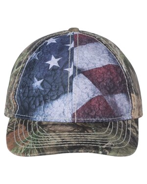 Camo Hat with Flag Sublimated Front Panels