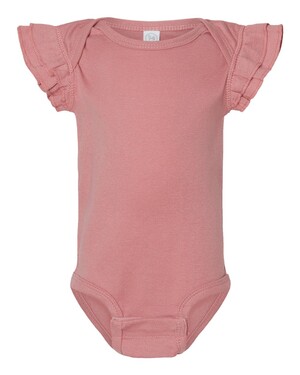Rabbit Skins 4439 Infant Flutter Sleeve Baby Rib Bodysuit T