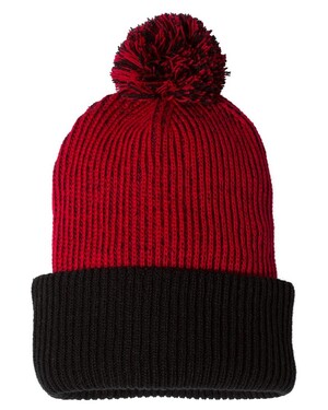 12" Knit Speckled Pom-Pom Beanie