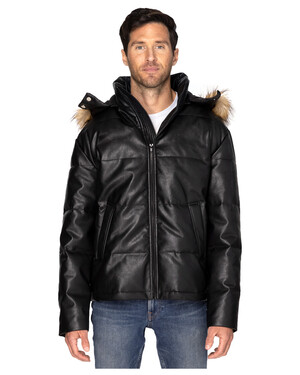 Vegan Leather Puffer Jacket