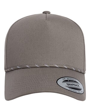 Retro Cotton Blend Five-Panel Rope Cap