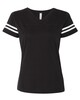 L.A.T. Apparel 3537 Women's Football V-Neck Fine Jersey T-Shirt