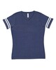 L.A.T. Apparel 3537 Women's Football V-Neck Fine Jersey T-Shirt
