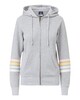 MV Sport W22732 Women's Striped Sleeves Full-Zip Hoodie