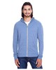 Threadfast Apparel 302Z Triblend Full-Zip Light Hooded Sweatshirt