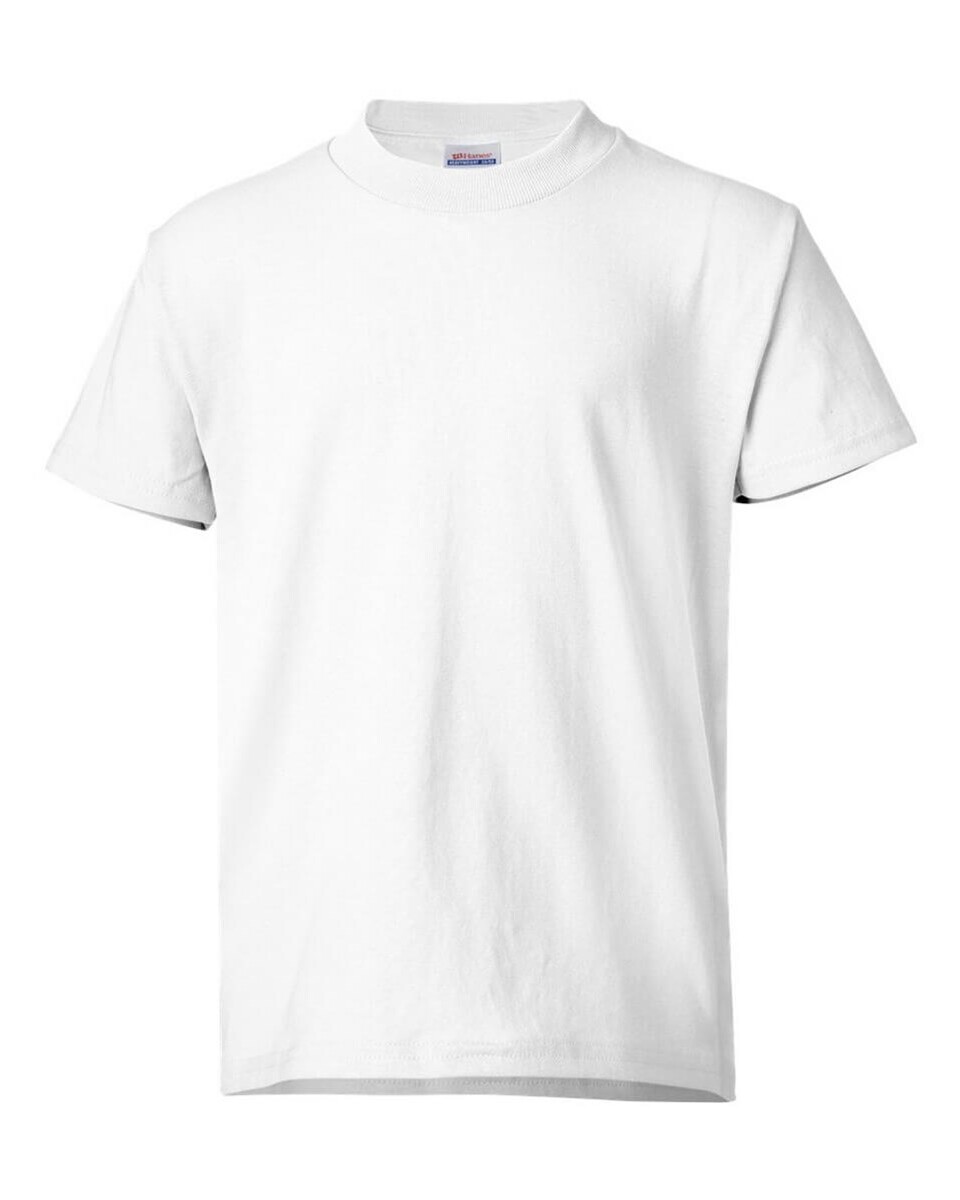 Hanes 5370 Heavyweight Youth 50/50 T-Shirt - T-ShirtWholesaler.com