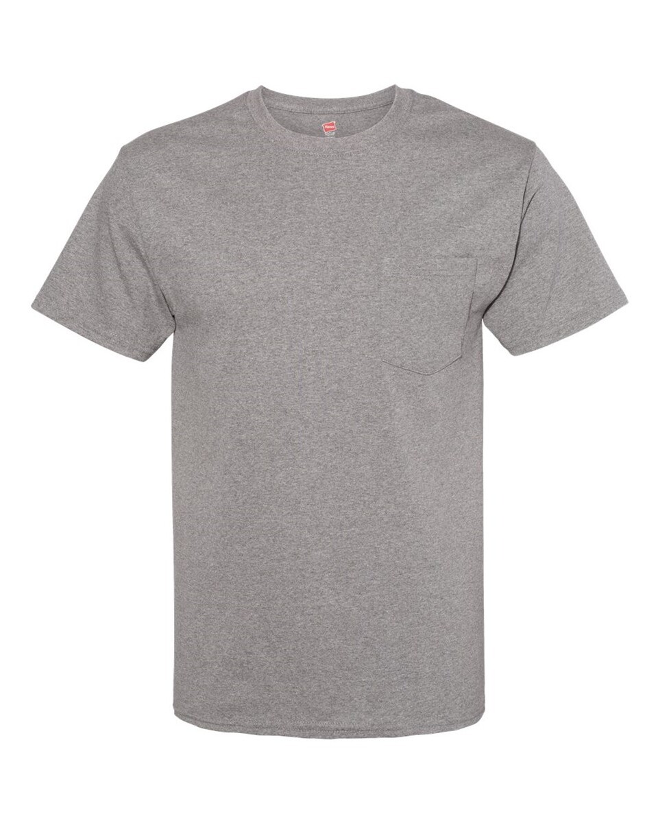 Hanes 5590 Authentic Short Sleeve Pocket T-Shirt - T-ShirtWholesaler.com