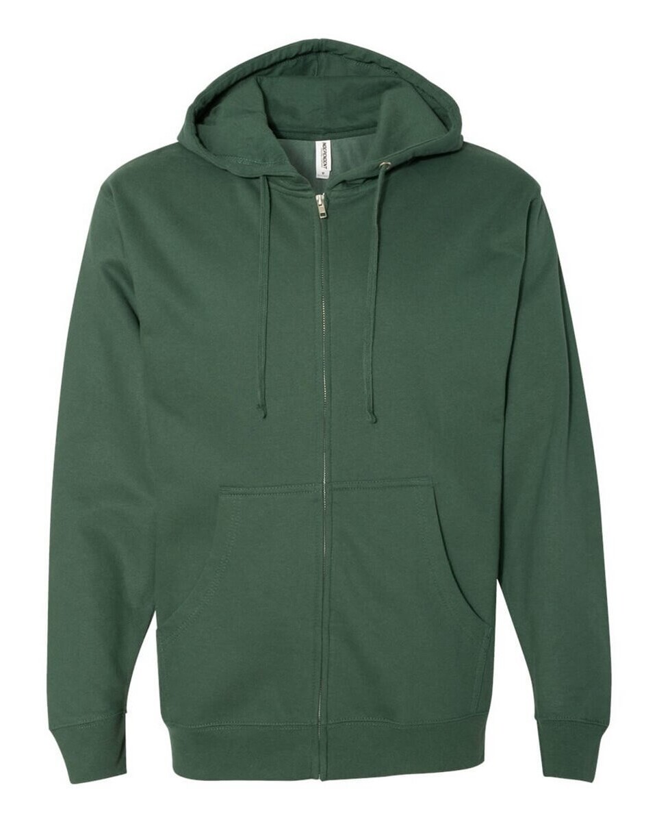 Independent Trading SS4500Z Midweight Zip-Up Hoodie - BlankApparel.com
