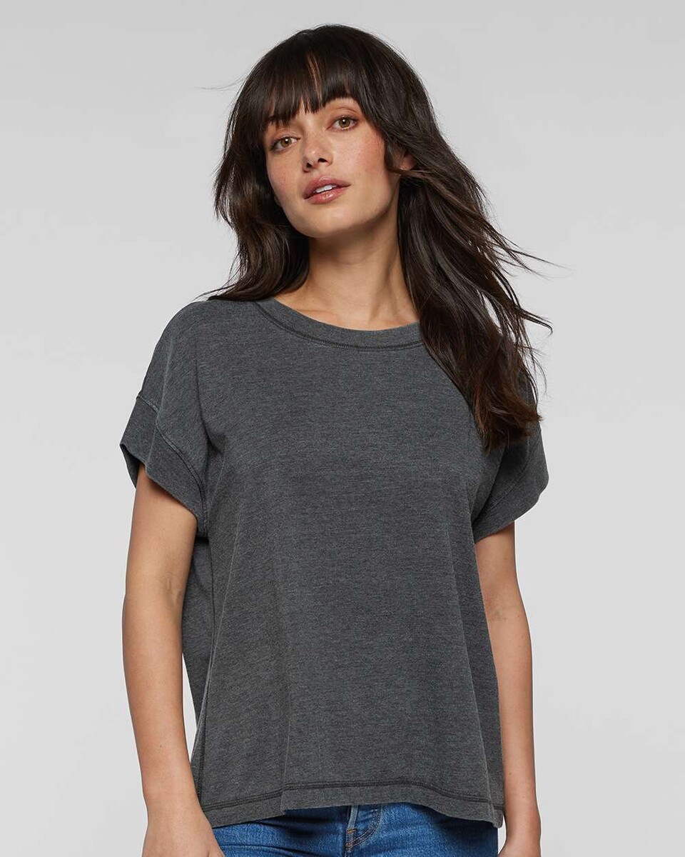 Washed Tee Color L.A.T. Apparel 3502 Women's Relaxed Vintage Wash T-Shirt washed-black ...