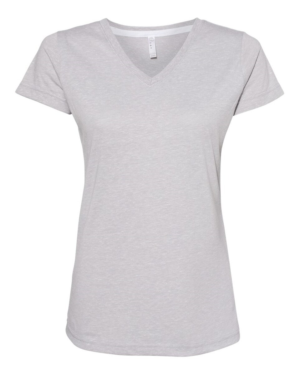 L A T Apparel Women S Harborside Melange V Neck T Shirt Blankapparel Com