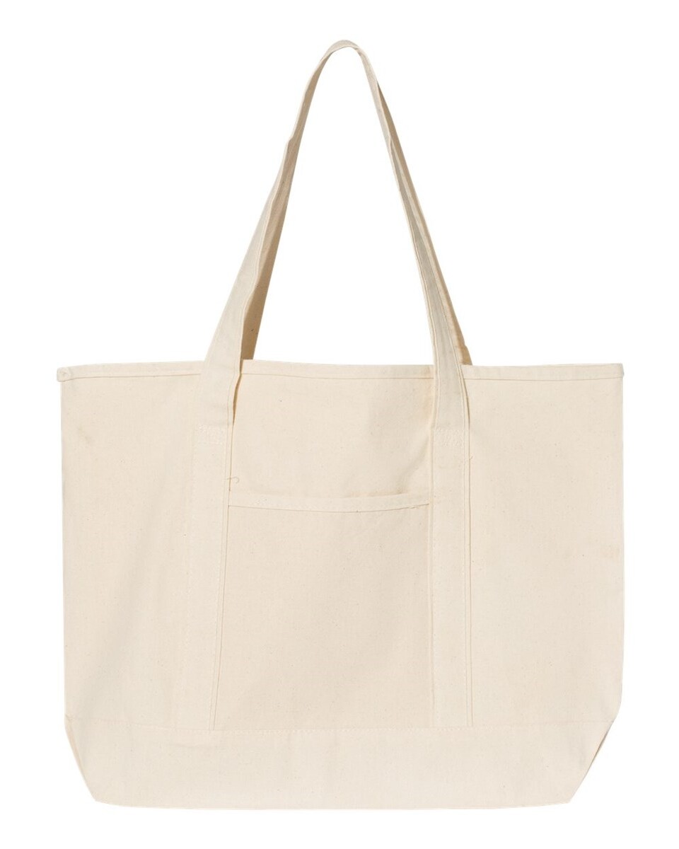Q-Tees Q1500 34.6L Large Canvas Deluxe Tote - BlankApparel.com