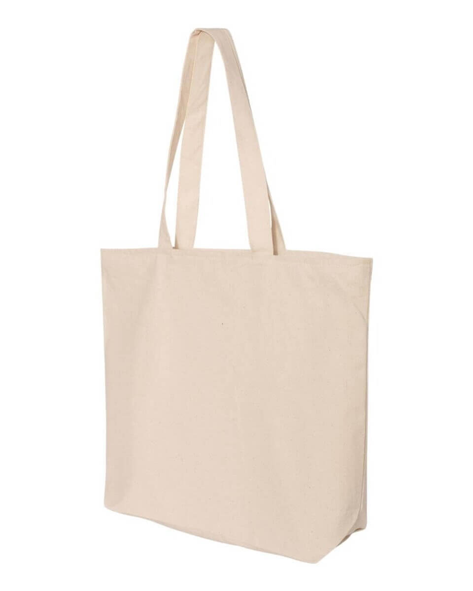 Q-Tees Q611 24.5L Canvas Zippered Tote - BlankApparel.com