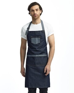 Domain Contrast Denim Bib Apron with Pocket Artisan Collection by Reprime RP127