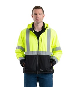 Hi-Vis Class 3 Hooded Soft Shell Jacket Berne HVJS206