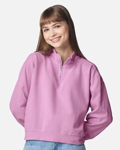 Comfort Colors 1580L Female-Women's Garment-Dyed Mid-Length Quarter-Zip Sweatshirt Female