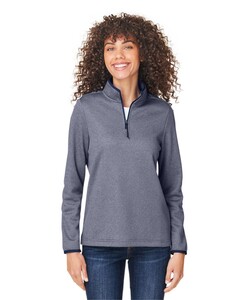 Women's Venture Heathered Stripe Quarter-Zip Pullover Core 365 CE73W
