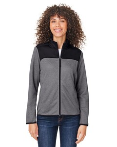 Women's Venture Heathered Stripe Hybrid Jacket Heavy (more than 6oz) Core 365 CE74W Heavy (more than 6oz)