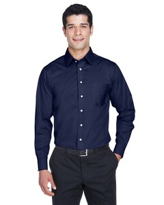 Men's Crown Collection® Solid Stretch Twill Woven Dress Shirt Devon & Jones DG530