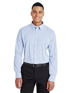 CrownLux Performance® Micro Windowpane Woven Dress Shirt Moisture-Wicking Devon & Jones DG540 Moisture-Wicking