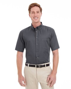 Foundation Short Sleeve Cotton Twill Dress Shirt with Teflon 100% Cotton Harriton M582 100% Cotton