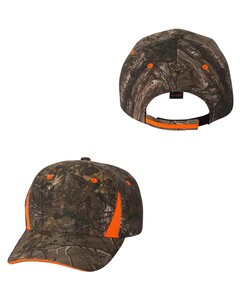 Camo Hat With Blaze Orange Trim Outdoor Cap CBI305