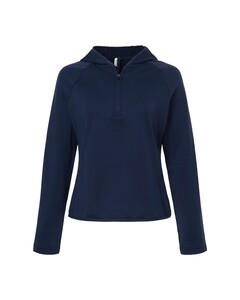 Team 365 TT200W Long-Sleeve-Women's Qualify Quarter-Zip Hooded Pullover Long-Sleeve