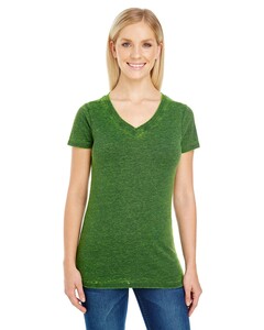 Women's Cross Dye V-Neck T-Shirt Threadfast Apparel 215B