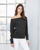 Bella + Canvas 7501 Women's Sponge Fleece Off-Shoulder Crewneck Sweatshirt