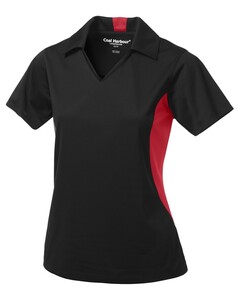 Snag Resistant Colour Block Ladies' Sport Shirt Red Coal Harbour L4001 Red