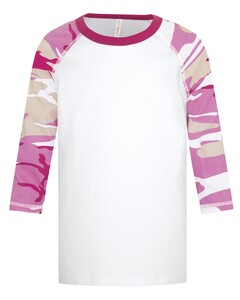 The Authentic T-Shirt Company ATC0822Y White-ATC Youth 3/4 Sleeve Baseball Tee White