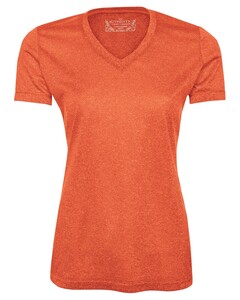 Outdoor Renegade Fishing Shirt-Ladies V-Neck (White w/ Burnt Orange)