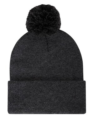 ATC Strip Cuff Pom Pom Toque