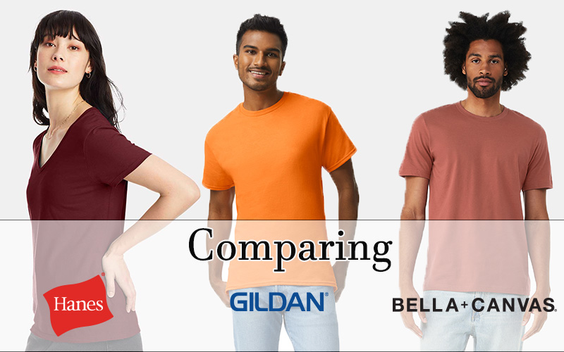A Comparison of Bella + Canvas, Gildan, and Hanes - Blank Shirts