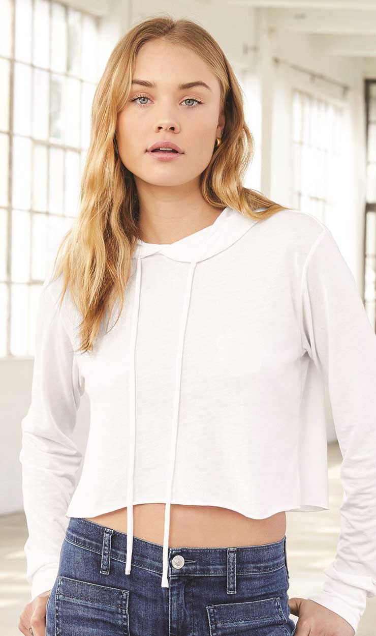 Crop hoodie with online shirt underneath