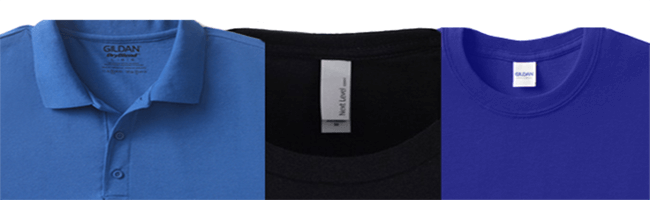 three types of t-shirt tags